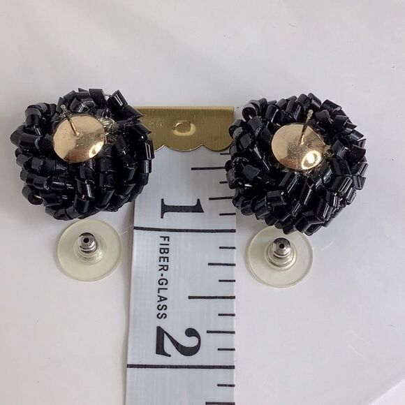 Twisted Glass Bead Stud Earrings - Picture 3 of 3